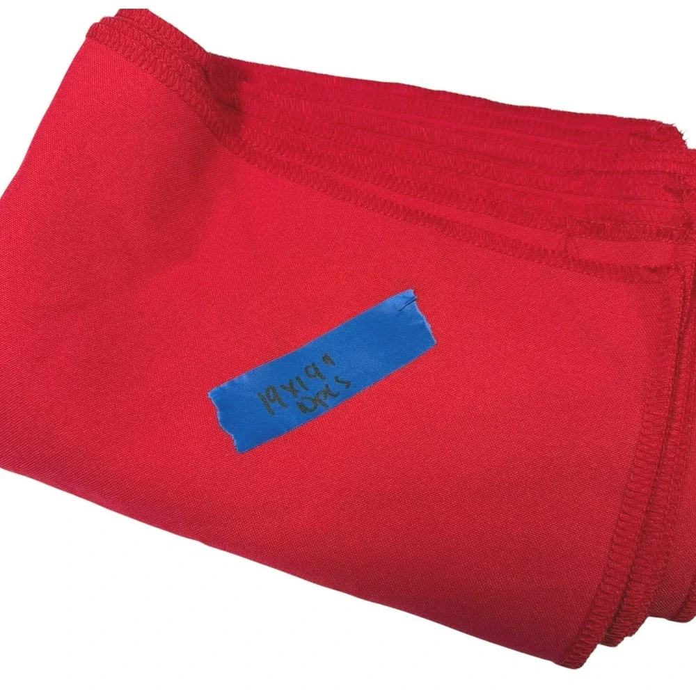 19x19 Red Cloth Napkins Set of 10 Square Table Linens Holiday Dining Hosting